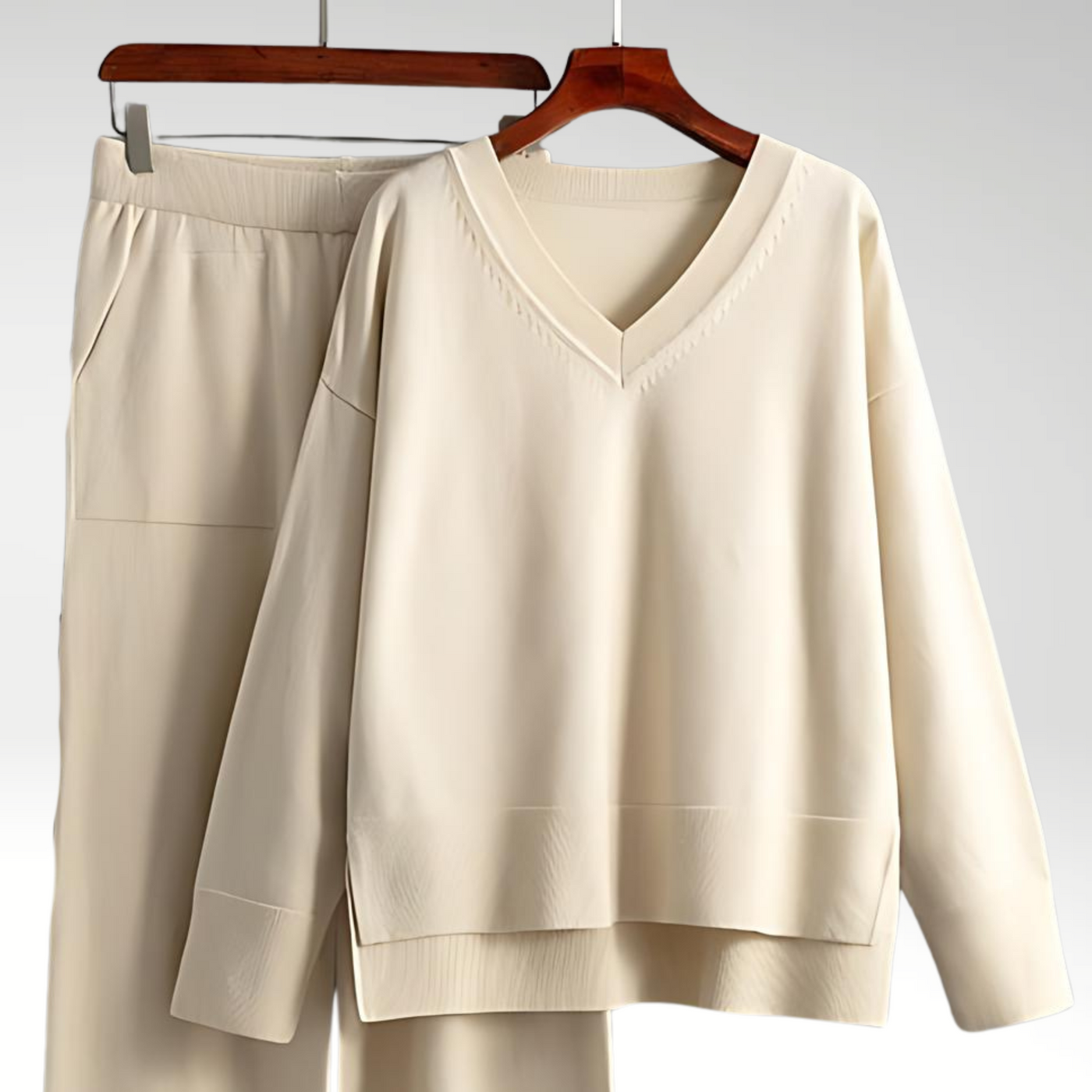 Maison Léa™ | Luxe V-Neck Two Piece Set