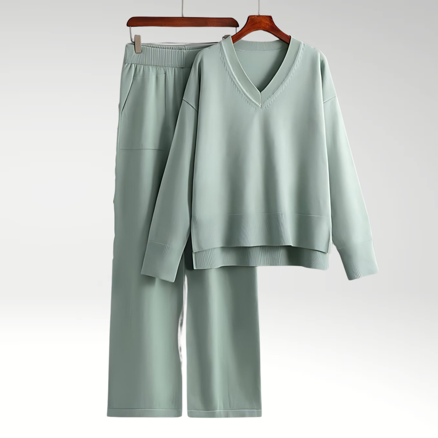 Maison Léa™ | Luxe V-Neck Two Piece Set