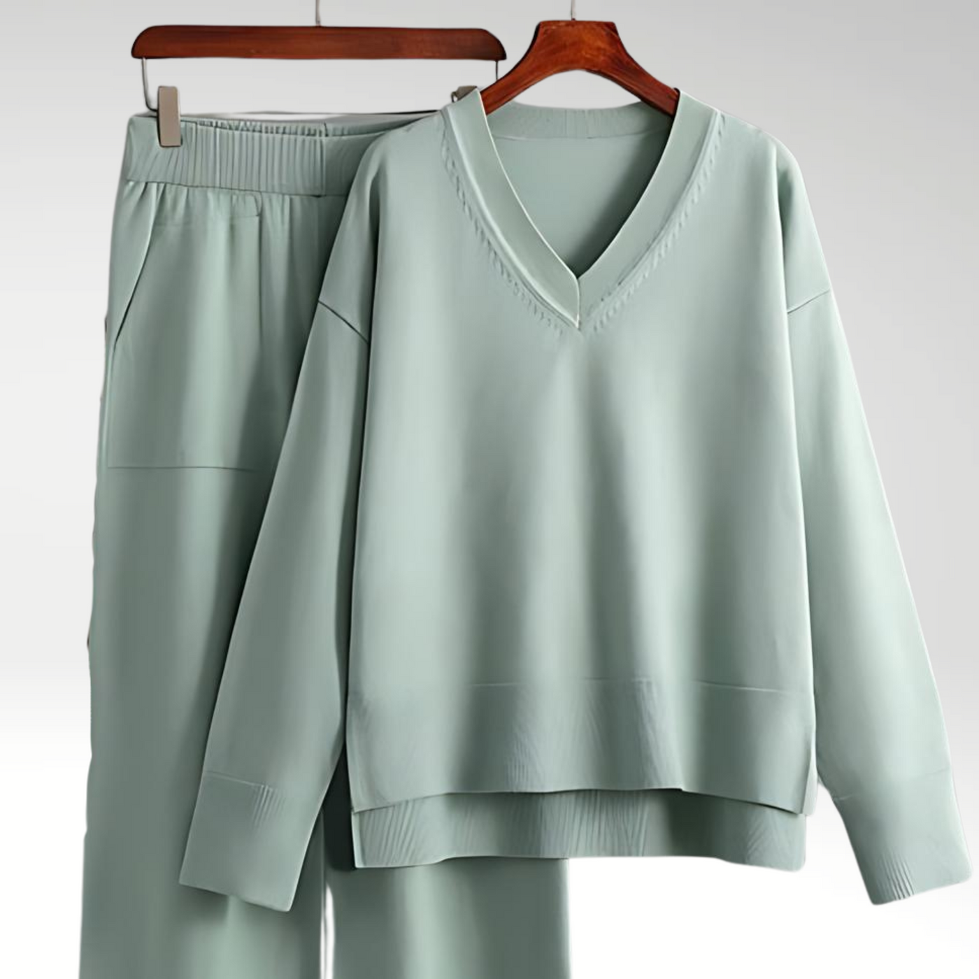 Maison Léa™ | Luxe V-Neck Two Piece Set