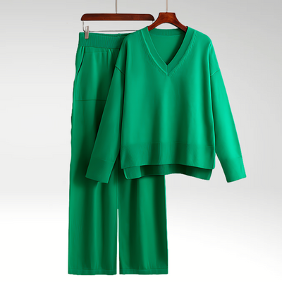 Maison Léa™ | Luxe V-Neck Two Piece Set