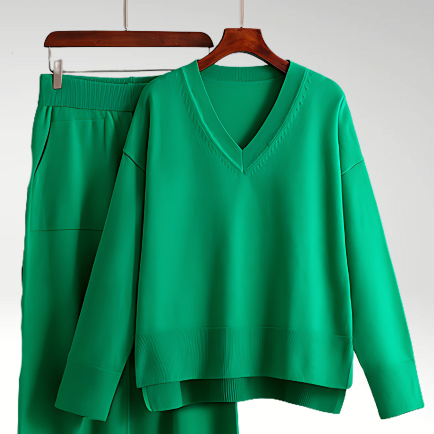 Maison Léa™ | Luxe V-Neck Two Piece Set