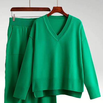 Maison Léa™ | Luxe V-Neck Two Piece Set