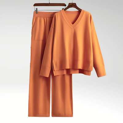 Maison Léa™ | Luxe V-Neck Two Piece Set