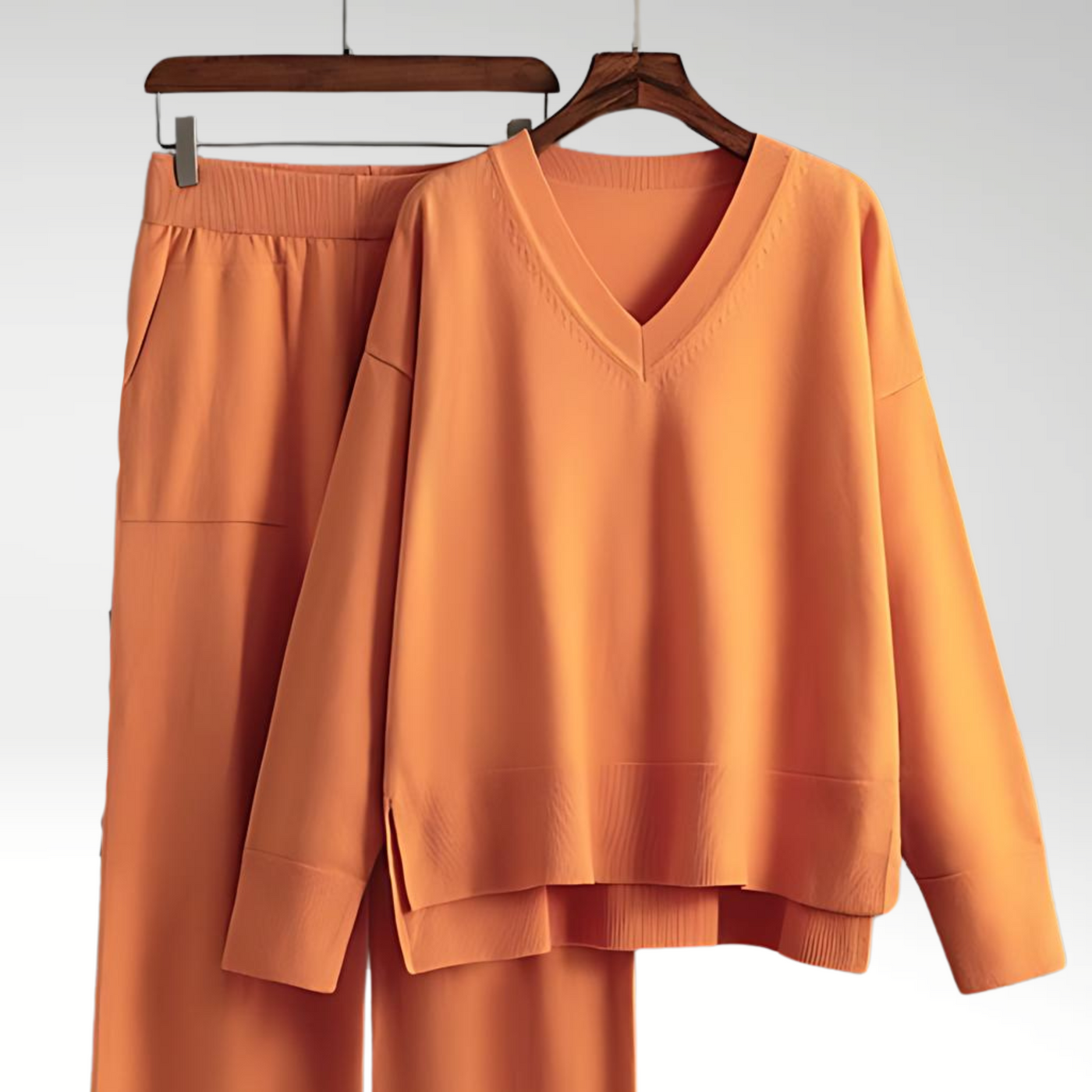 Maison Léa™ | Luxe V-Neck Two Piece Set