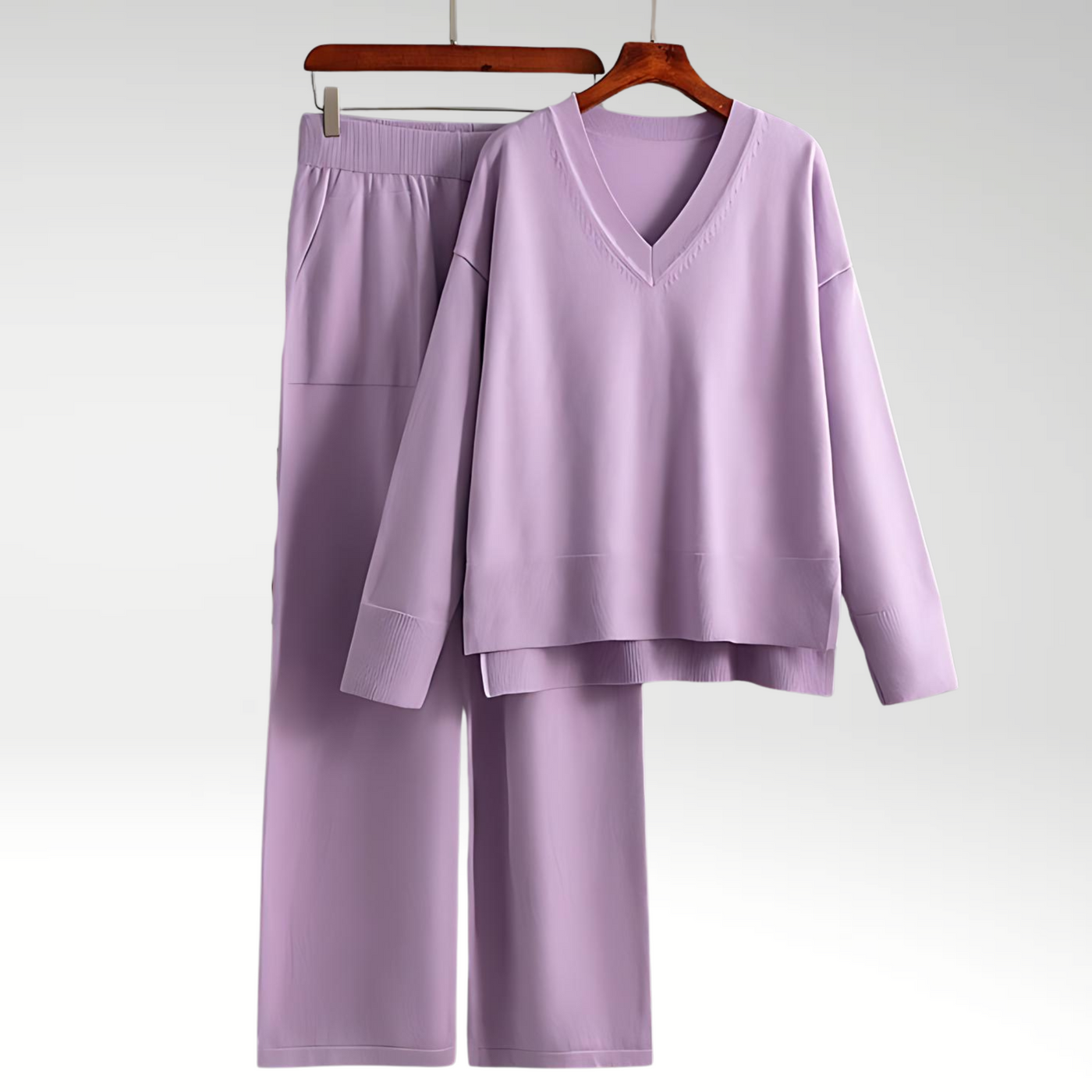 Maison Léa™ | Luxe V-Neck Two Piece Set