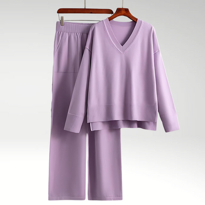 Maison Léa™ | Luxe V-Neck Two Piece Set