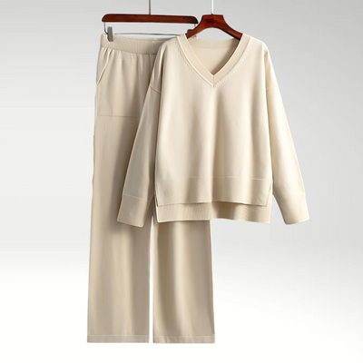 Maison Léa™ | Luxe V-Neck Two Piece Set