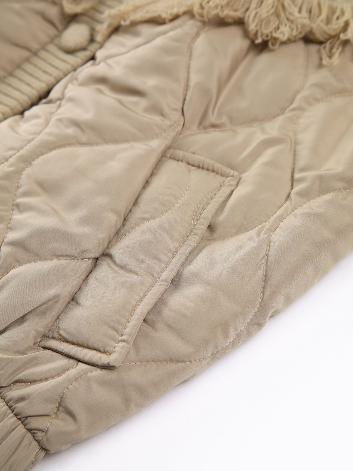 Maison Léa™ | Veste matelassée en tricot torsadé patchwork