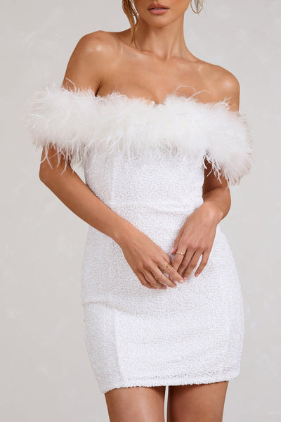 Maison Léa™ | Robe à pailettes avec plumes