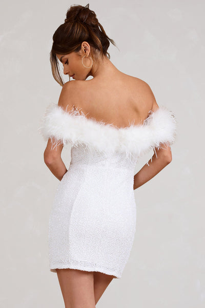 Maison Léa™ | Robe à pailettes avec plumes