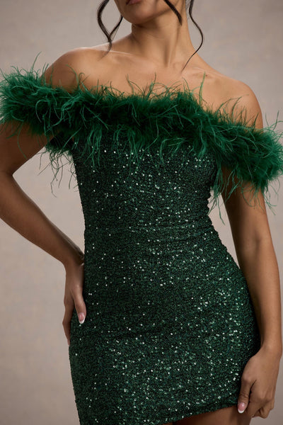 Maison Léa™ | Robe à pailettes avec plumes
