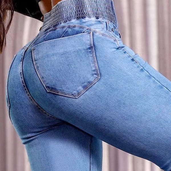 Jean flare extensible taille haute